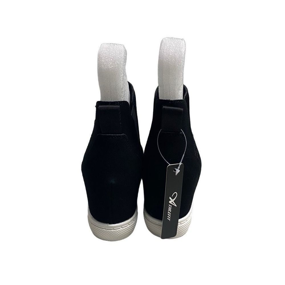 ATHLEFIT Women’s Wedge Black Booties Size 9 New With Box - Picture 2 of 12